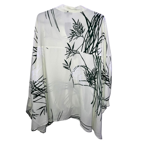 ALFANI | NWT “GREEN SWIFT PALM” CROSS WRAP FRONT LEAF TOP - Picture 3 of 9